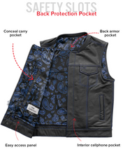 Load image into Gallery viewer, The Cut Men's Motorcycle Leather Vest, Multiple Color Options
