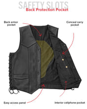 Load image into Gallery viewer, Deadwood Men's Motorcycle Western Style Leather Vest
