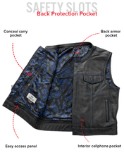 Load image into Gallery viewer, The Club Cut Men's Motorcycle Leather Vest, Multiple Color Options
