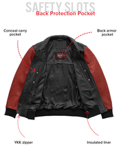 Load image into Gallery viewer, Moto Bomber Two Tone Men's Leather Jacket
