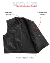 Load image into Gallery viewer, Downside Perforated Men's Motorcycle Leather Vest
