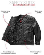 Load image into Gallery viewer, Cinder Men's Cafe Style Leather Jacket
