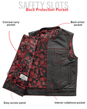 Load image into Gallery viewer, The Cut Men's Motorcycle Leather Vest, Multiple Color Options
