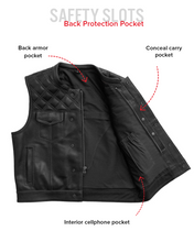 Load image into Gallery viewer, Upside Perforated Men's Club Style Leather Vest
