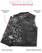 Load image into Gallery viewer, The Cut Men's Motorcycle Leather Vest, Multiple Color Options

