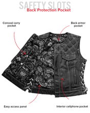 Load image into Gallery viewer, Bonnie - Women's Motorcycle Leather Vest - Diamond Quilt
