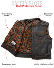Load image into Gallery viewer, The Club Cut Men's Motorcycle Leather Vest, Multiple Color Options
