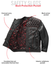 Load image into Gallery viewer, Cinder Men's Cafe Style Leather Jacket
