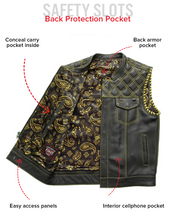 Load image into Gallery viewer, Sinister - Men's Motorcycle Leather Vest

