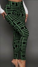 Load image into Gallery viewer, Women’s Geometric Print Knitted Leggings – Casual Stretch Pants
