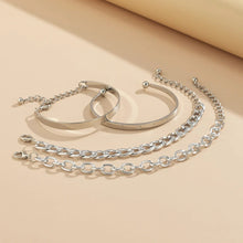 Load image into Gallery viewer, Simple And Smooth C-shaped Hollow Chain Bracelet Set
