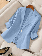 Load image into Gallery viewer, Women's Three-Quarter Sleeve Single-Button Casual Blazer
