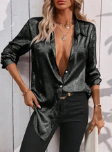 Load image into Gallery viewer, Satin Minimalist Long Sleeve Shirt
