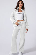 Load image into Gallery viewer, Solid Zip-Up Jacket and Drawstring Pants Set

