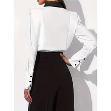 Load image into Gallery viewer, Women’s Black White Colorblock Shirt
