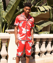Load image into Gallery viewer, F545 Frost Dove Satin Button Down Set - Red
