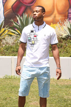 Load image into Gallery viewer, M351 Makobi Color Block Polo Shirt - White
