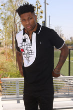 Load image into Gallery viewer, M351 Makobi Color Block Polo Shirt - Black
