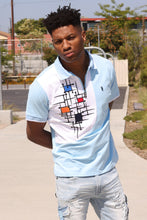 Load image into Gallery viewer, M351 Makobi Color Block Polo Shirt - Blue
