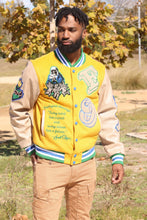 Load image into Gallery viewer, F1021 "SAINTS" Wool Varsity Jacket - Wheat
