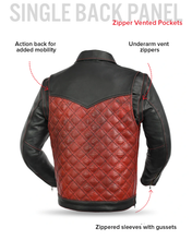 Load image into Gallery viewer, Redstrike Men’s Motorcycle Leather Jacket
