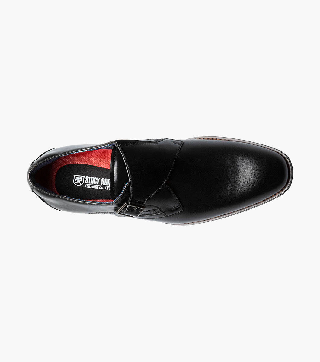 Stacy Adams KARCHER Black Plain Toe Monk Strap