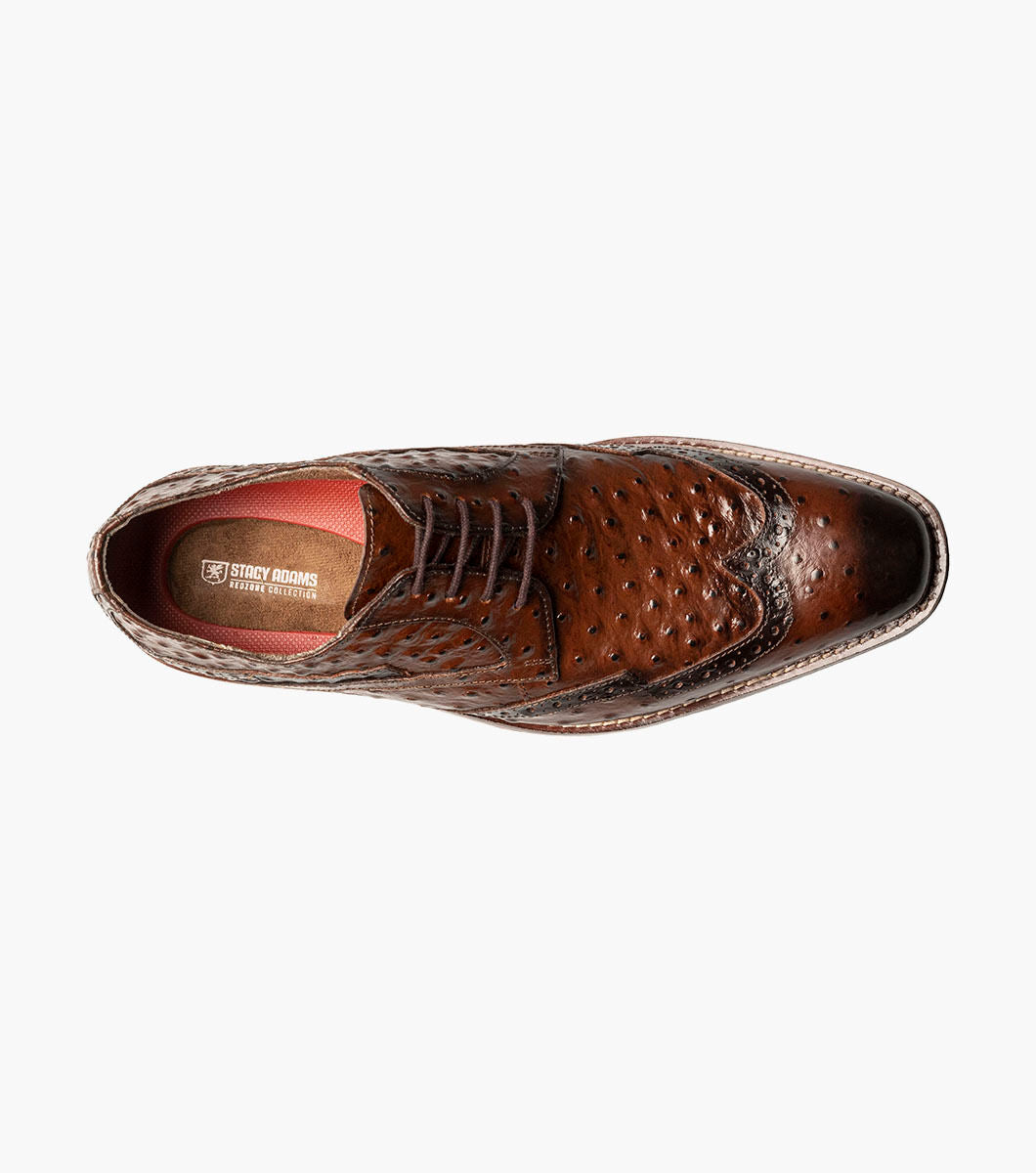 Stacy Adams GENNARO Cognac Wingtip Oxford