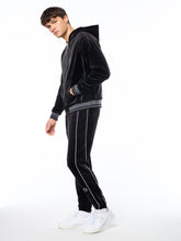 Load image into Gallery viewer, Viaggioa Reversible Velour Track Jacket-Black Beauty
