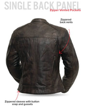 Load image into Gallery viewer, Trickster Womens Motorcycle Leather Jacket
