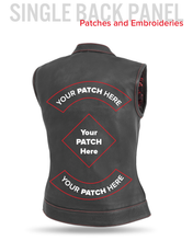 Load image into Gallery viewer, Jessica Women's Motorcycle Leather Vest - Black/Red - Limited Edition
