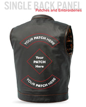 Load image into Gallery viewer, The Club Cut Men's Motorcycle Leather Vest, Multiple Color Options
