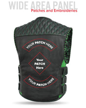 Load image into Gallery viewer, Tactical Emerald Men’s Motorcycle Leather Vest
