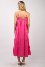 Load image into Gallery viewer, Ruffled A-Line Midi Cami Dress – Stylish Ruffled Midi Dress, A-Line Cami Dress, Comfy Cotton Dress, Feminine Summer Dress, Tiered Layered Dress, Breezy Ruffled Dress, Elegant Spring Dress
