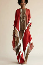 Load image into Gallery viewer, Women's Abstract Geometric Color-Block Asymmetric Draped Tunic &amp; Wide-Leg Palazzo Pants Set
