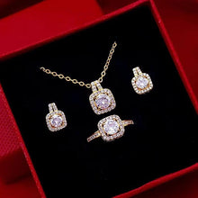 Load image into Gallery viewer, Fashion Jewelry Set - Zircon Gem Necklace Earring Ring

