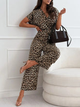Load image into Gallery viewer, Animal Print Wide Leg Jumpsuit
