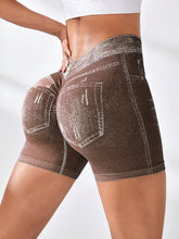 Load image into Gallery viewer, Seamless Denim-Look Yoga Shorts – Back V-Waist Hip-Lifting
