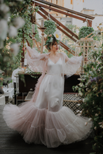 Load image into Gallery viewer, Luxury 3 colors Layered Tulle Sheer Robe Dress | Couture Ruffle Boudoir Robe Set

