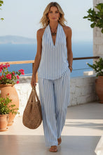 Load image into Gallery viewer, Women's Striped Sleeveless Top &amp; Wide-Leg Pants Two-Piece Set
