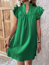 Load image into Gallery viewer, Elegant Ruffled Cap Sleeve Mini Dress Feminine &amp; Flowy Summer Dress
