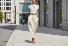 Load image into Gallery viewer, Women's Chinese-Style Satin Short-Sleeve Top &amp; Pants Set
