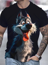 Load image into Gallery viewer, Men's 3D Wolf Print T-shirt - Casual Round Neck
