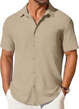 Load image into Gallery viewer, Mens Short-sleeve Button-up Wrinkle- And Crease-resistant Shirt
