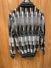 Load image into Gallery viewer, Stacy Adams 2209 Black Geometric Print Sweater  | Quarter Zip
