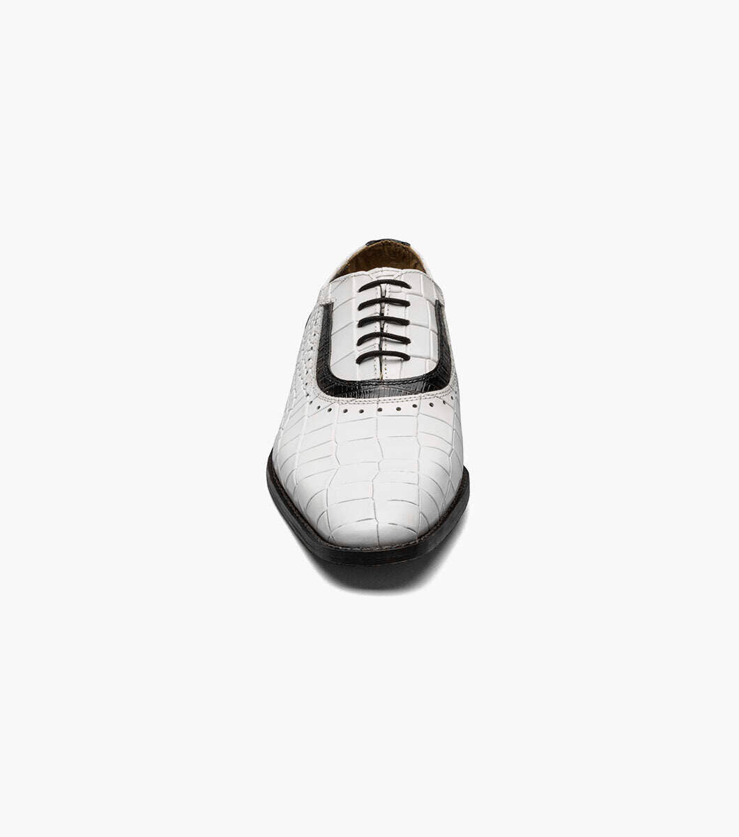 Stacy Adams RICCARDI Black & White Plain Toe Oxford