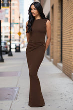 Load image into Gallery viewer, Sleeveless Bodycon Dress with Back Split – High Waist Sheath Dress
