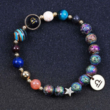 Load image into Gallery viewer, Blue San Volcanic Rock Constellation Bracelets – Colorful Twelve Constellations
