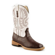 Load image into Gallery viewer, Roper Bump (White/Brown) - Little Kids / Big Kids Cowboy Boots
