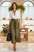 Load image into Gallery viewer, Button-Down Shirt &amp; High-Waist Tie Skirt Two-Piece Set
