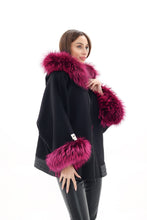 Load image into Gallery viewer, Saga®Furs Silver Fox Cashmere Blend Coat
